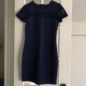 Short Sleeve Blue Dress